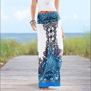 NWT PRINT MAXI SKIRT SZ: XS
