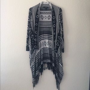 Black & White Tassel Cardigan