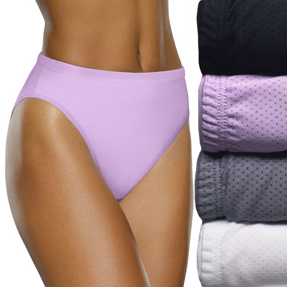 Fruit of the Loom 4-pack Breathable Hi-Cut Panties