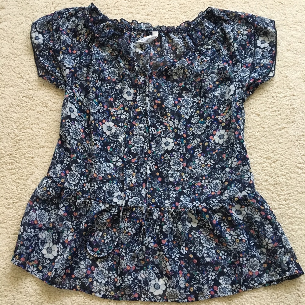 Blue Floral Blouse