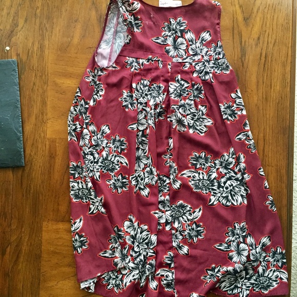 Philosophy Maroon Floral Sundress Coverup - XS - Picture 3 of 5