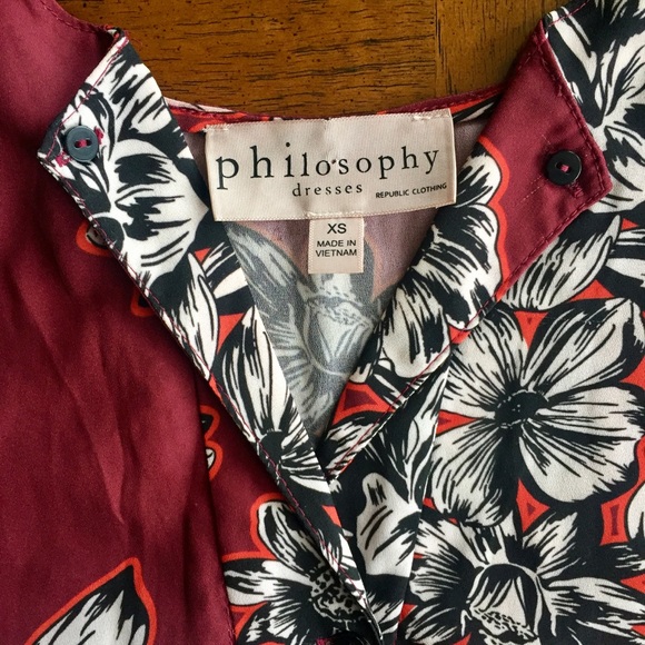 Philosophy Maroon Floral Sundress Coverup - XS - Picture 5 of 5