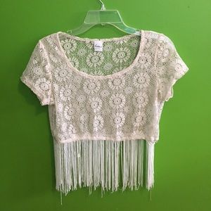 Woven patterned crop top