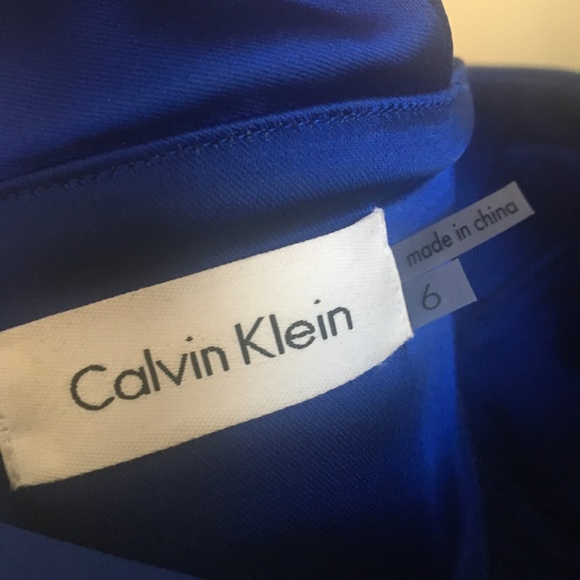Calvin Klein blue one-shoulder cocktail dress - Picture 2 of 4