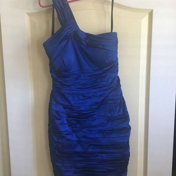 Calvin Klein blue one-shoulder cocktail dress - Picture 4 of 4