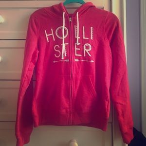 Pink Hollister Zip-Up Hoodie