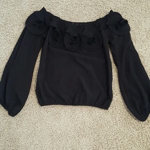 Black off the shoulder top