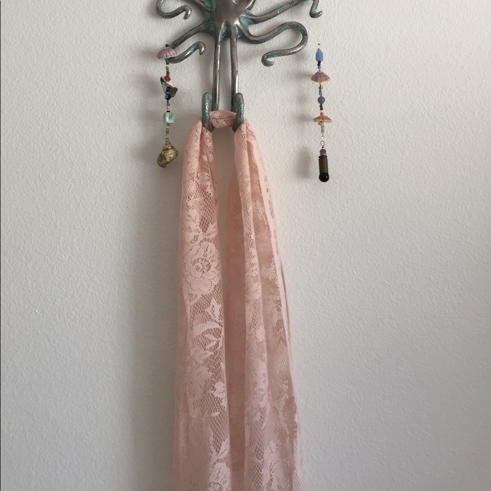 Lace baby pink scarf EUC