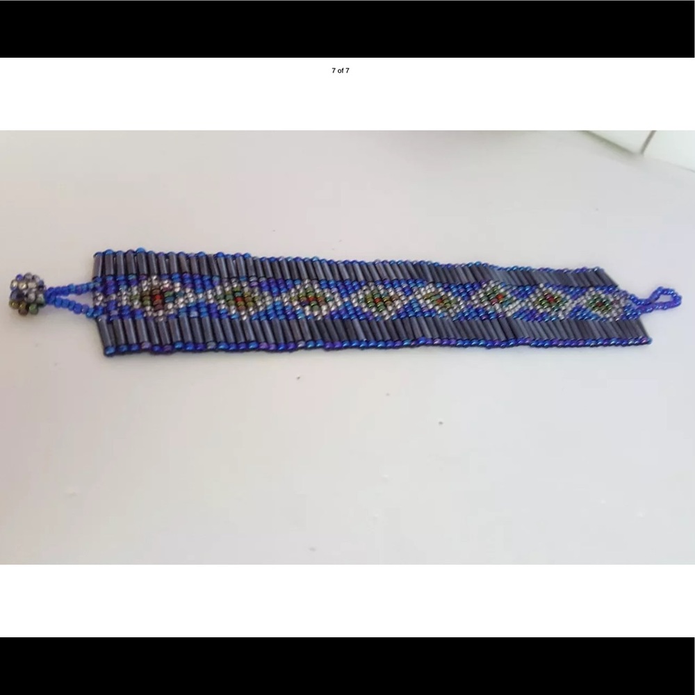 Tribal Beaded 7" Diamond Pattern Bracelet - Picture 9 of 9