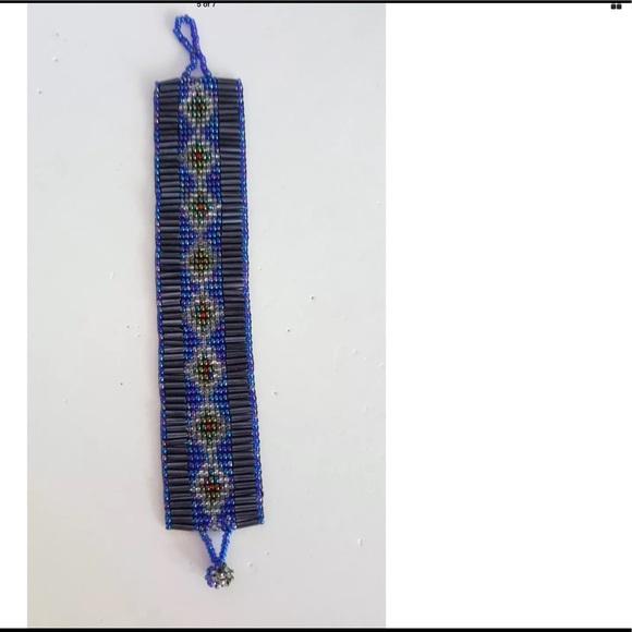 Tribal Beaded 7" Diamond Pattern Bracelet - Picture 8 of 9