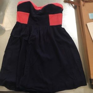 Bar lll dress Navy blue and salmon pink