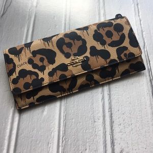 Coach Soft Wallet in wild beast print leather