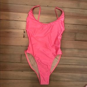 American apparel pink nylon one piece