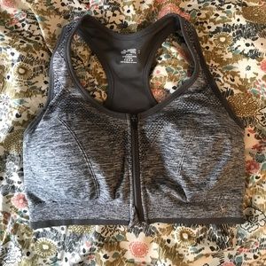Danskin now zipper front high support sports bra