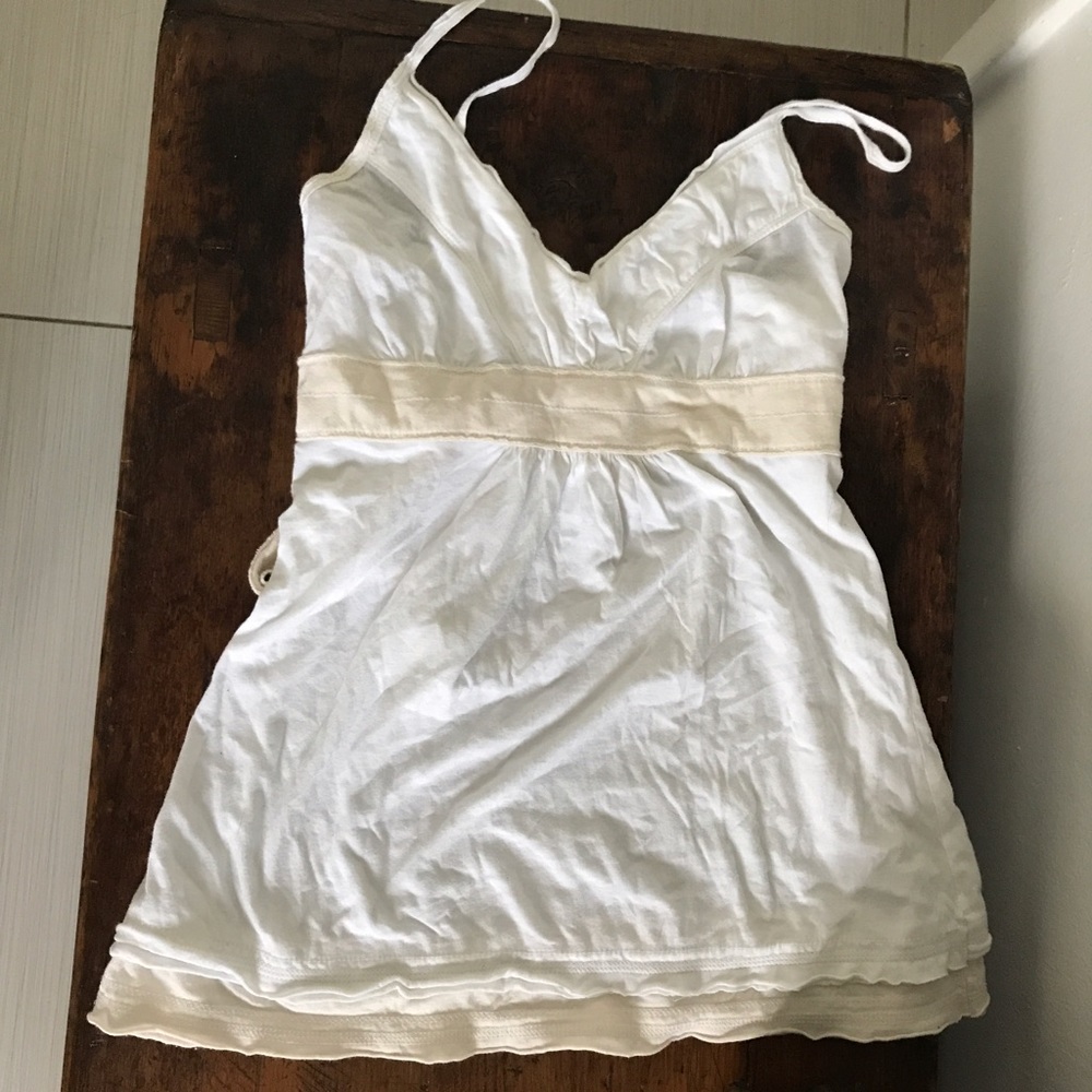 Flowy white bow tie tank top