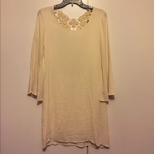 Sage 3/4 length shift dress with Lace