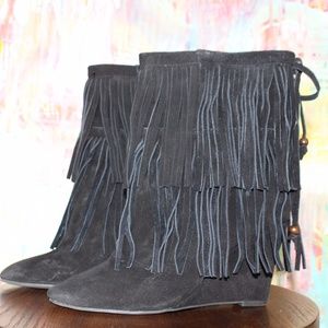 Ralph Lauren, American Rag fringe ankle boots