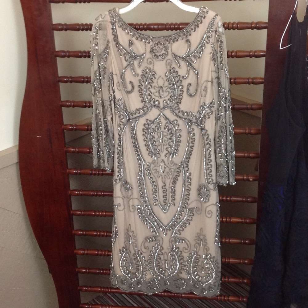 Beautiful prelude vintage sequence nude dress