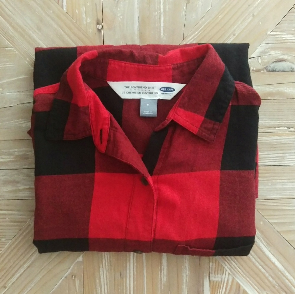 Old Navy Plaid "Boyfriend Shirt"