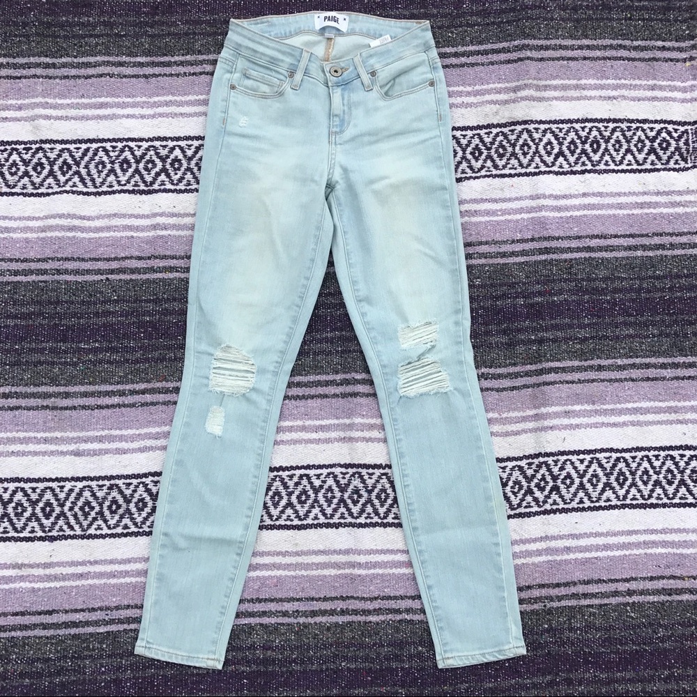PAIGE mid rise ultra skinny ankle jeans