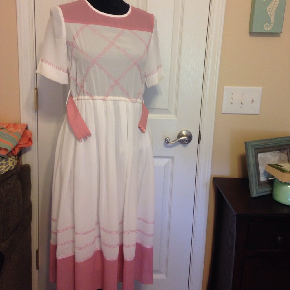 Pink and white dress