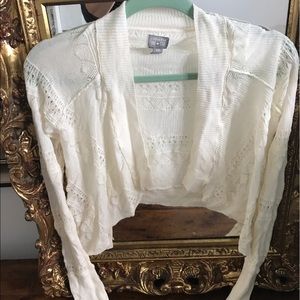Lacey light weight shrug cover up sweater