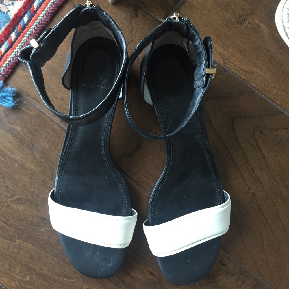 Black and White torrey burch heels