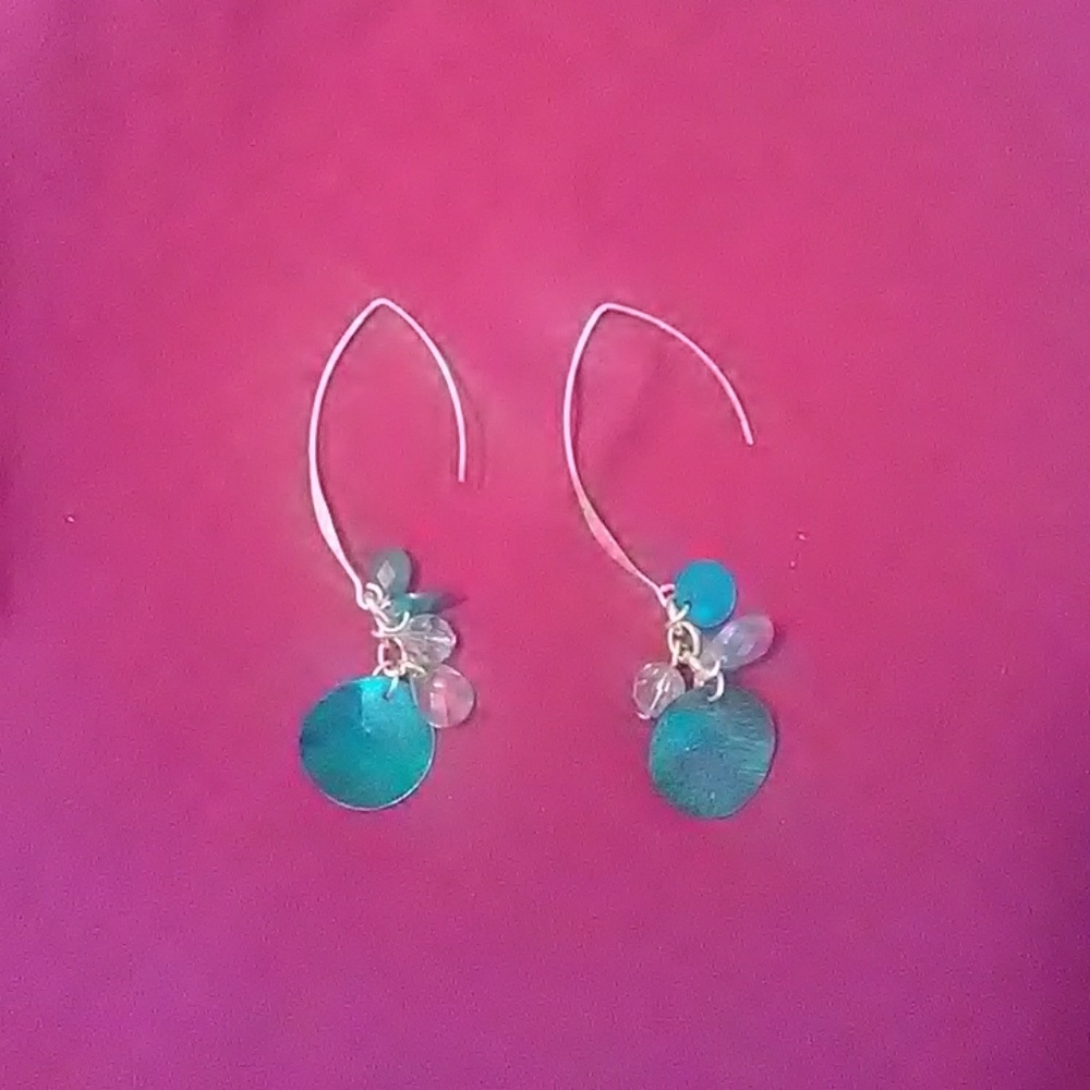 Teal Teardrop Post Earings