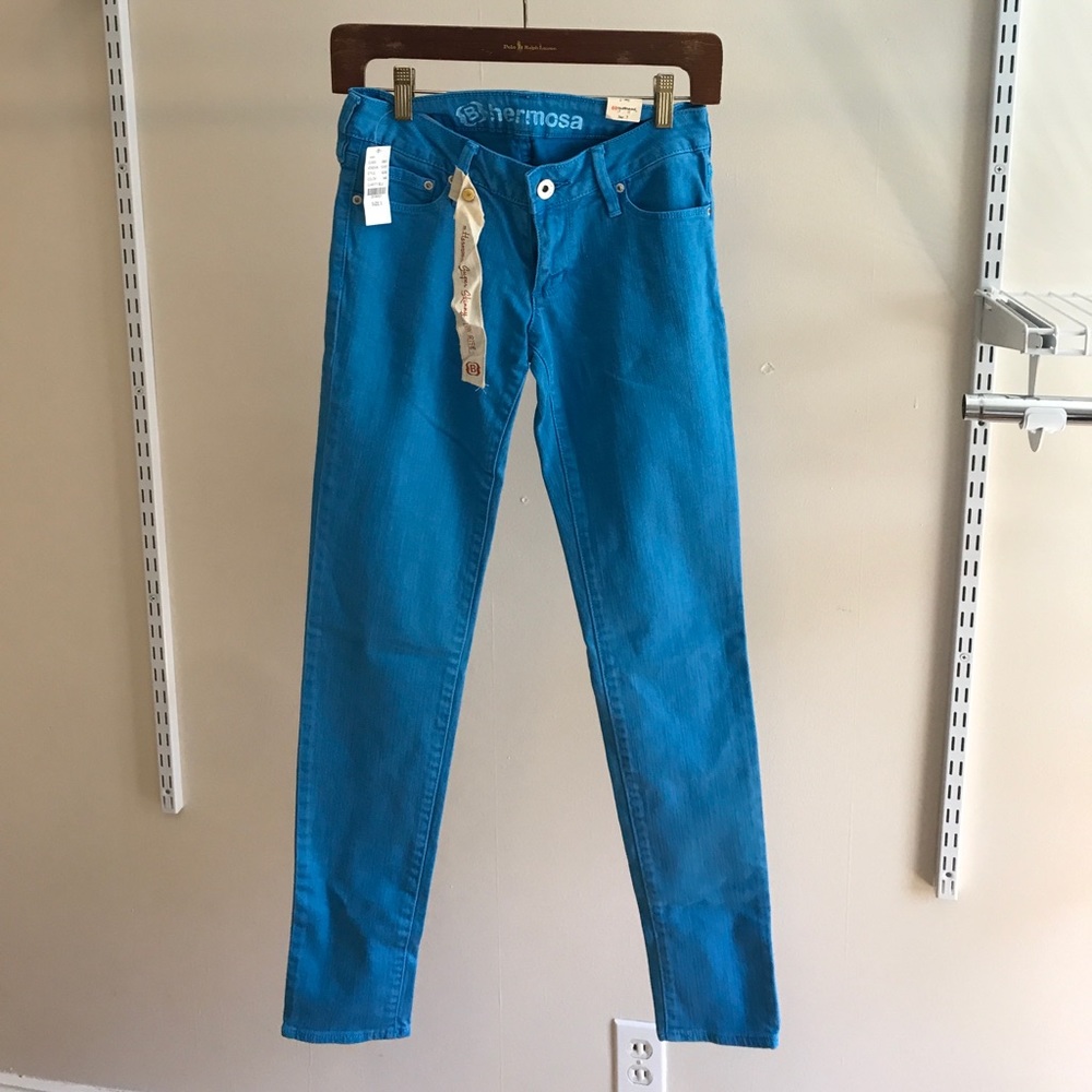 Turquoise jeans