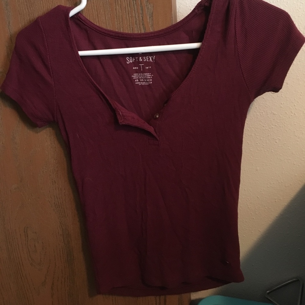 Maroon American Eagle Crop Top