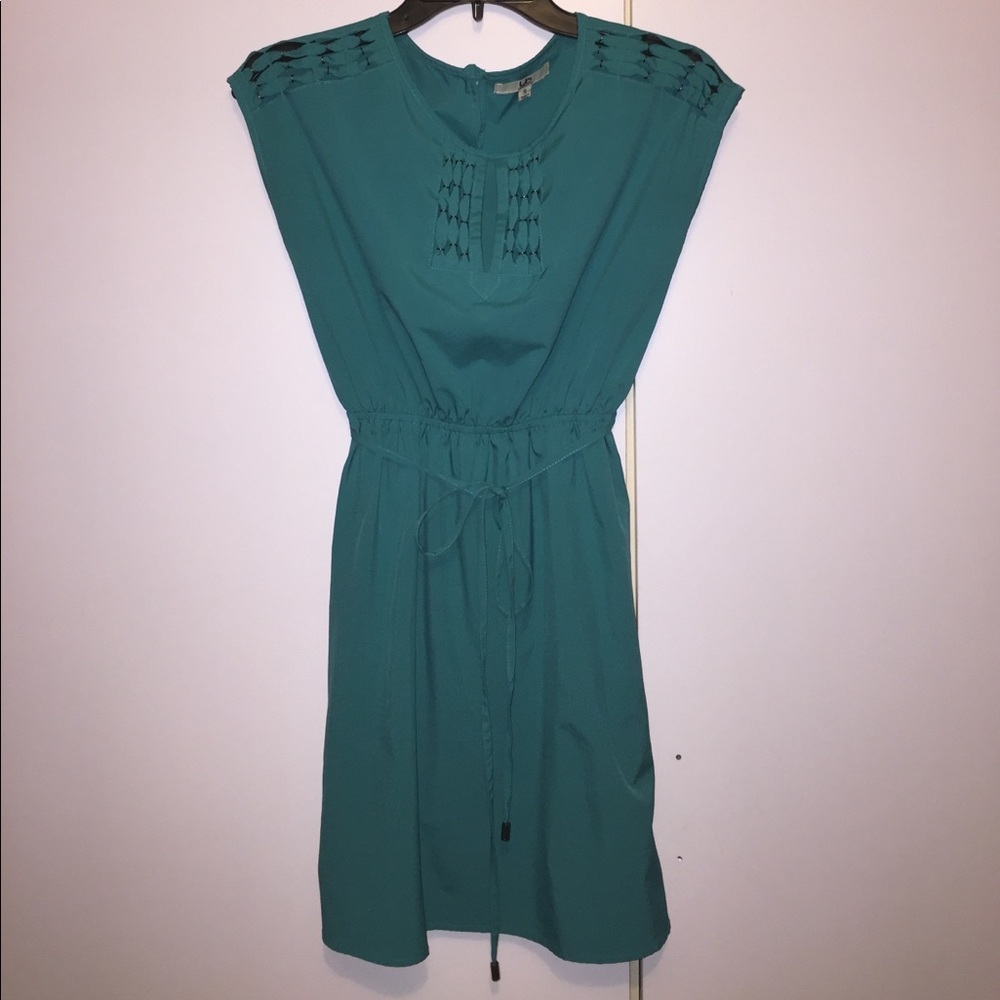 Ya Los Angeles Teal Dress with Metallic details