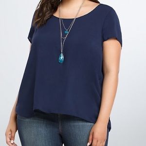 🌸HOST PICK🌸 Torrid Navy Embroidered Back Top