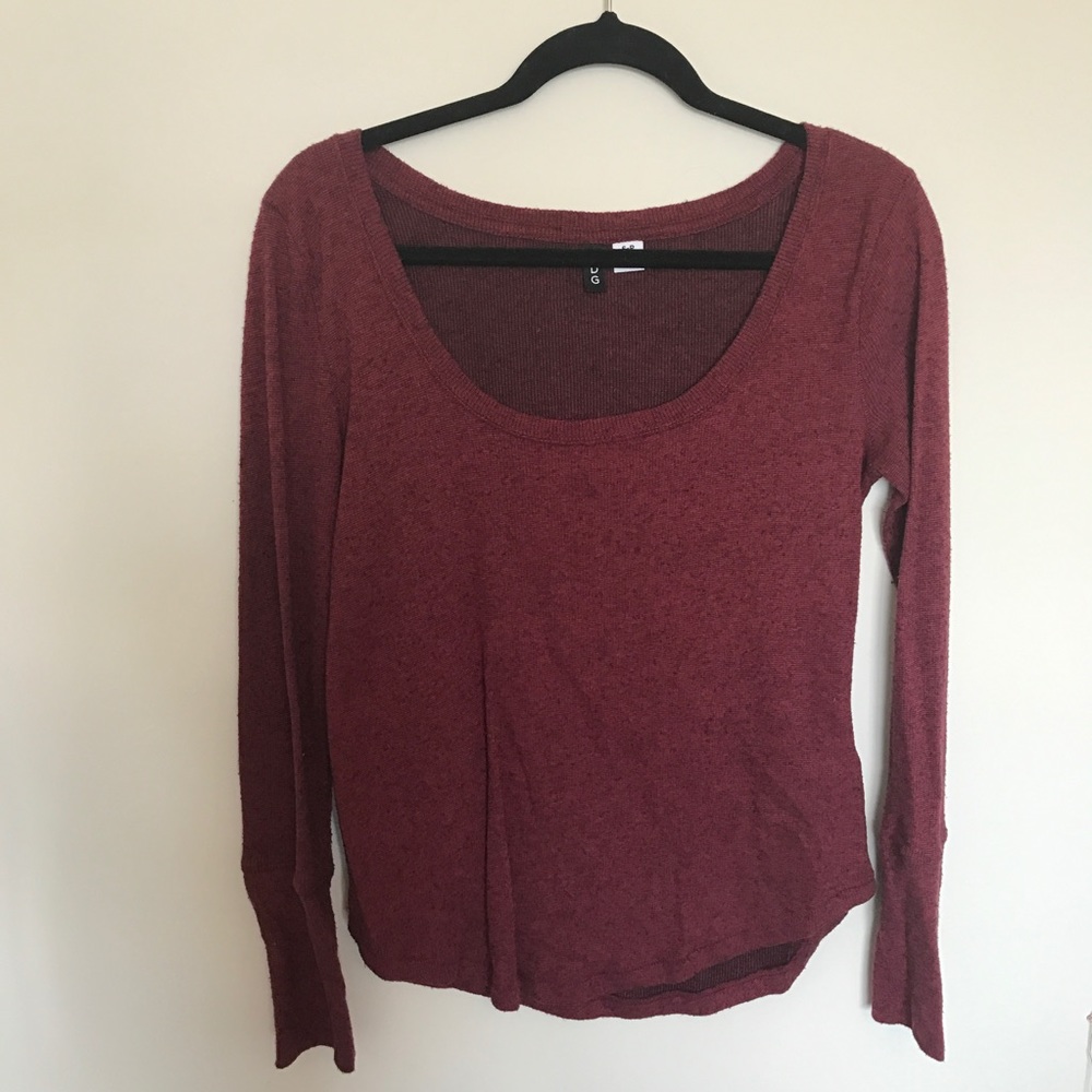 burgundy top