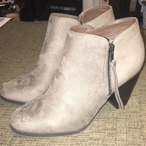 JustFab tan booties size 10!!!
