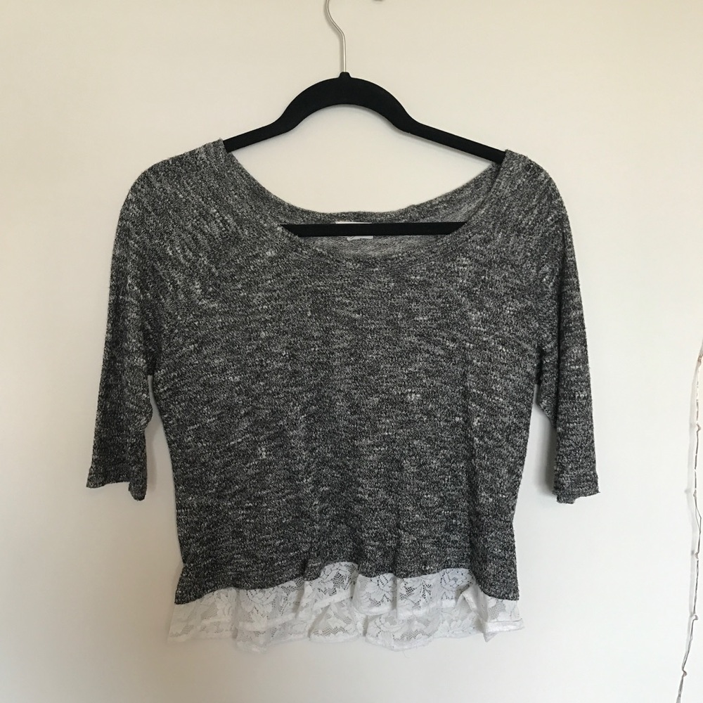 grey crop top sweater