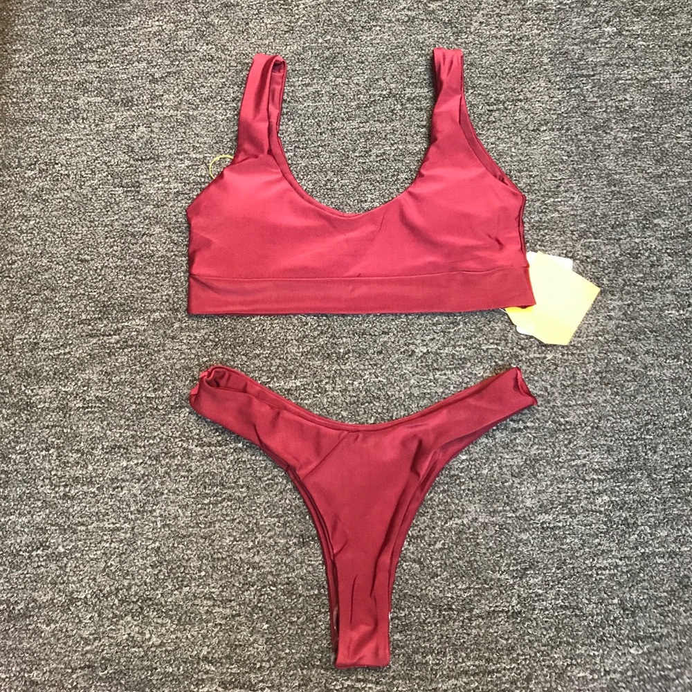 Women two piece push up padded Brazilian bikini