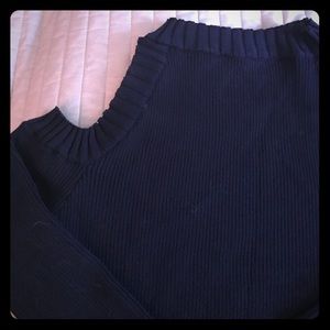 Cold shoulder sweater navy blue L stretchy