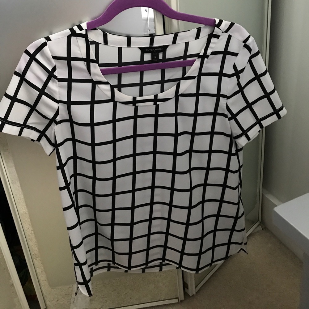 Black and white large checkered blouse