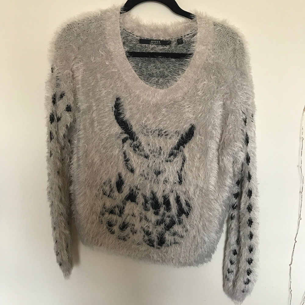 fuzzy owl sweater