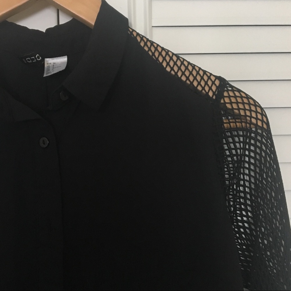 Fishnet long sleeve blouse