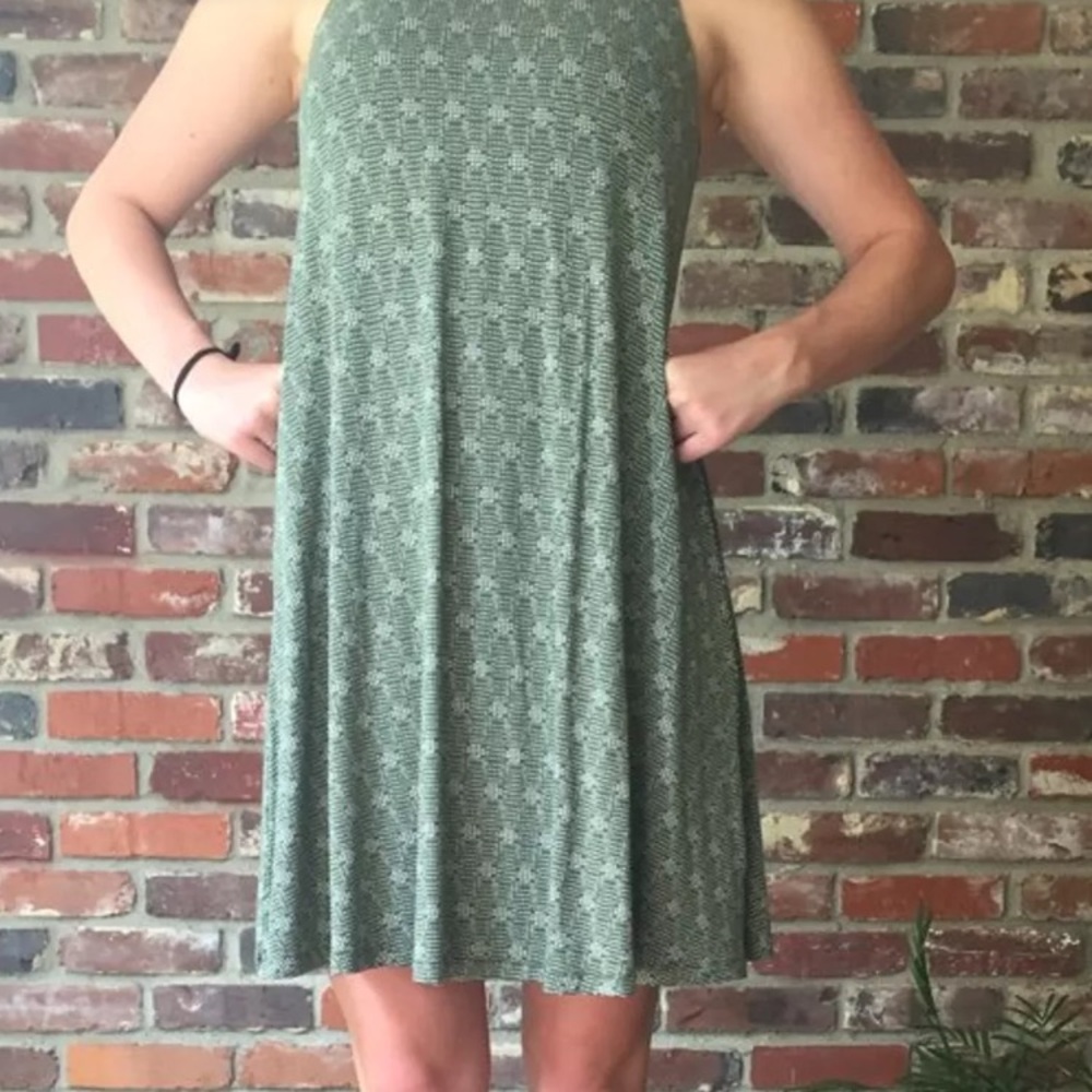 Green and white t shirt dress