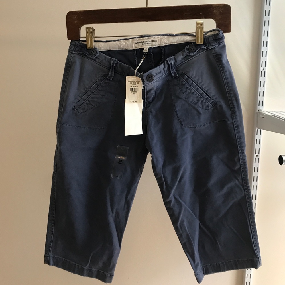 Medium blue knee length shorts