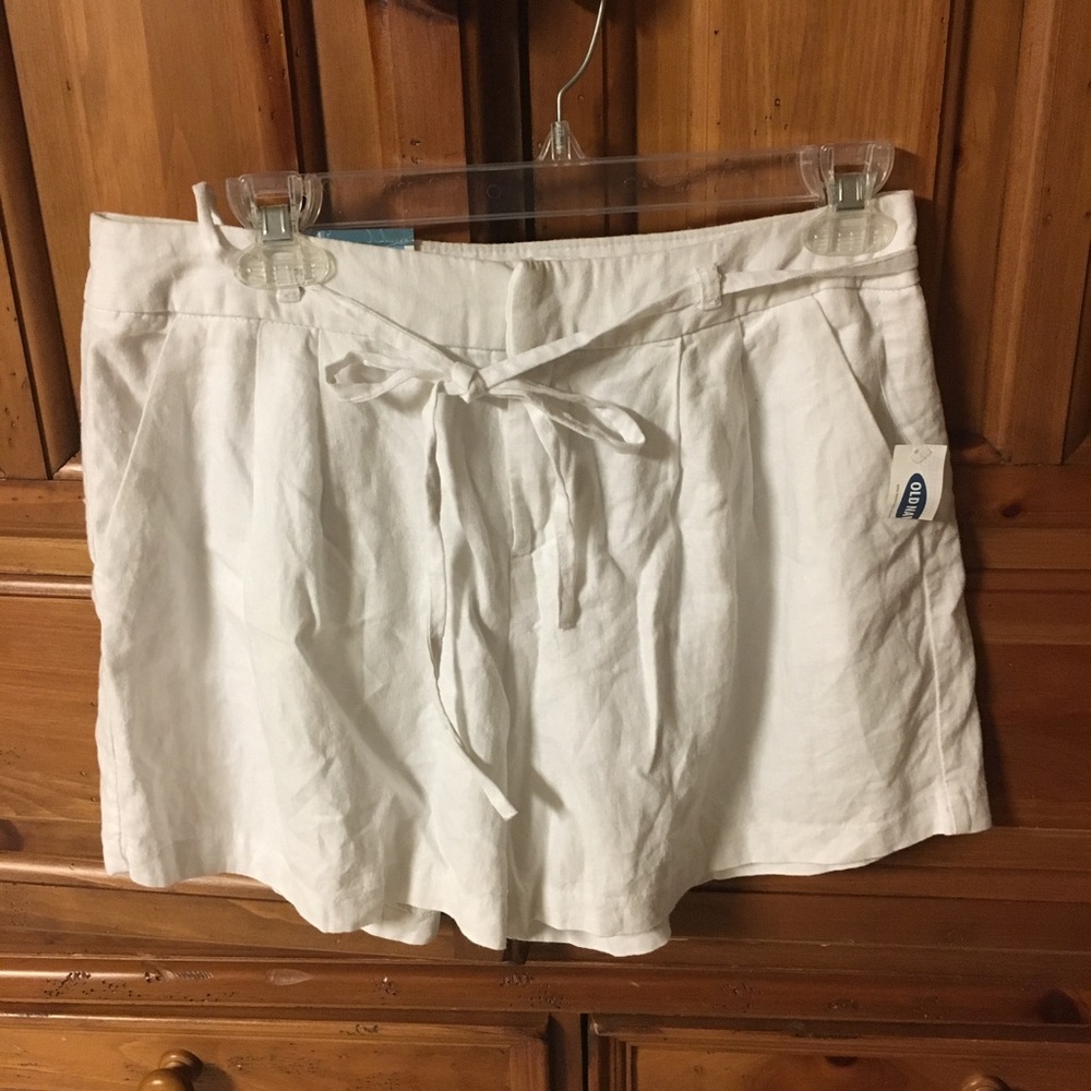 🌗 Old Navy NWT 4 Linen Shorts High Rise White