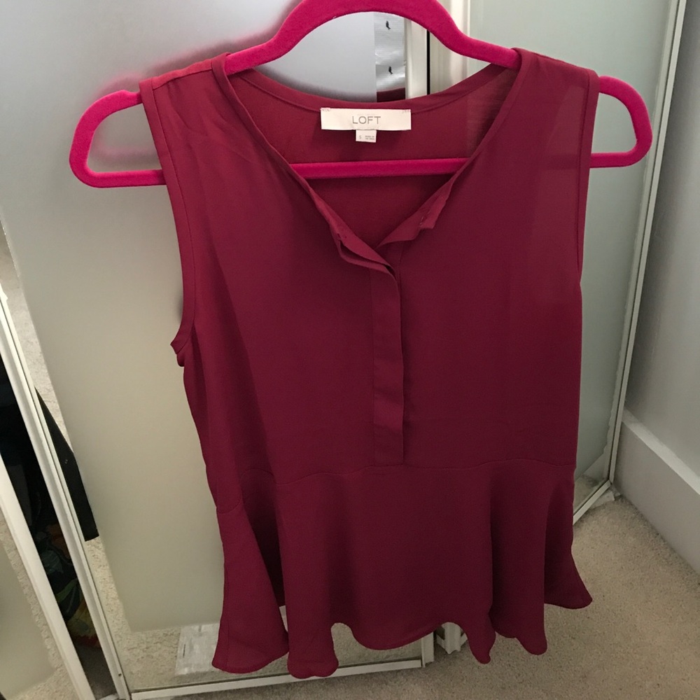 Raspberry peplum tank