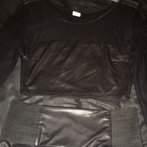leather and sheer set