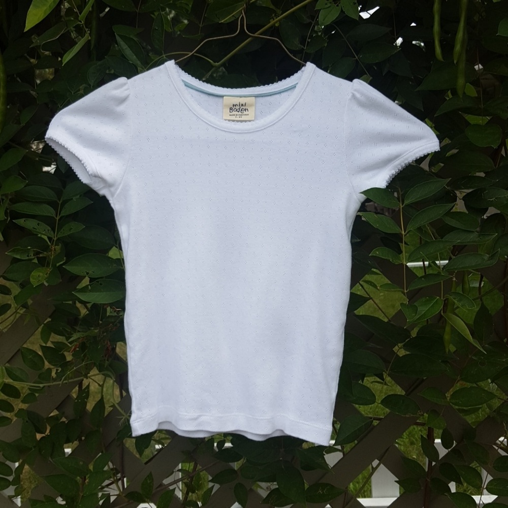 Mini Boden Girls Pointelle T-shirt