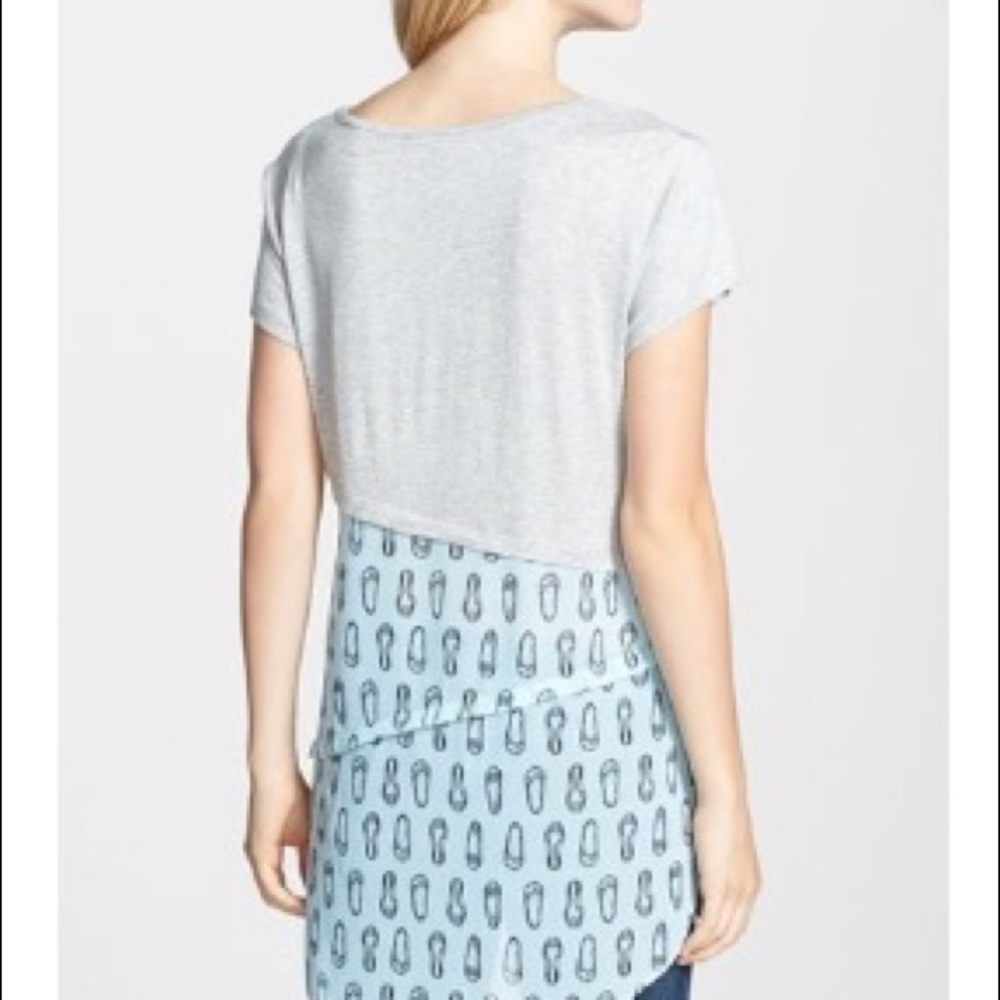 Bobeau Mixed Media Long Tee Size M