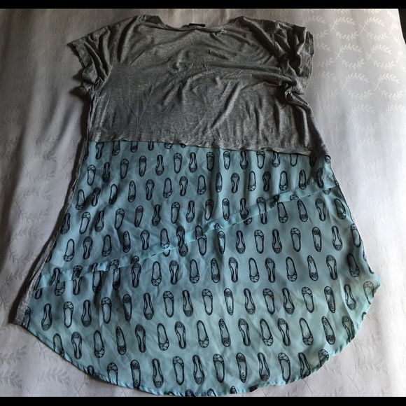 Bobeau Mixed Media Long Tee Size M - Picture 4 of 4