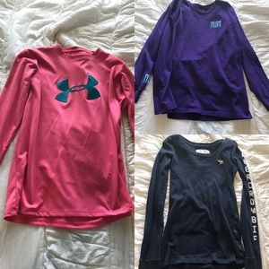 Long sleeve shirts (UA, Tyler's, and Abercrombie)