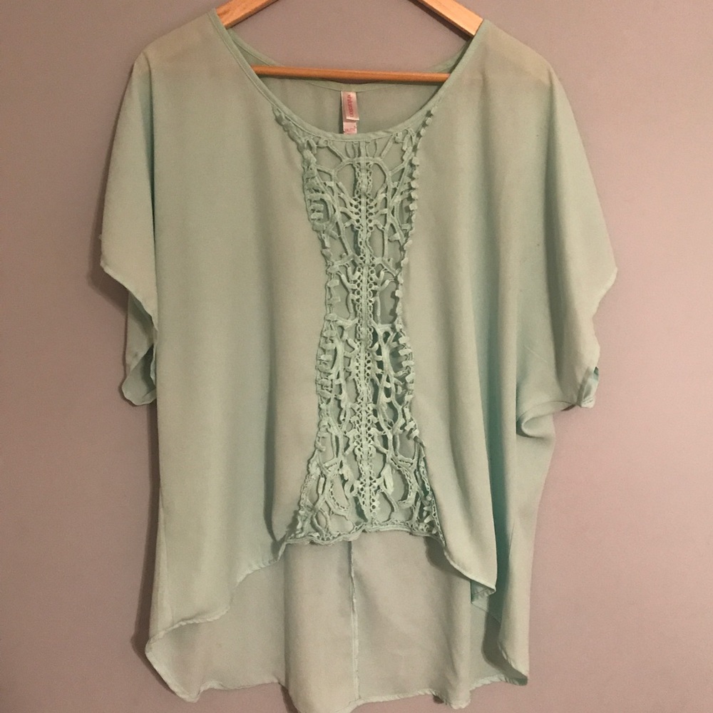 Xhilaration (Target) Turquoise High Low 2X Top